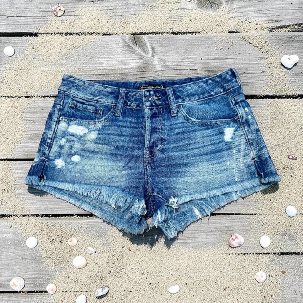 Rare Vintage Abercrombie & Fitch Denim Cutoff Shorts Size 27